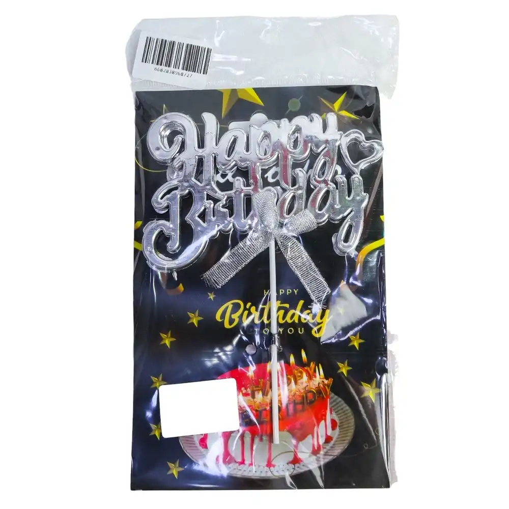 Happy Birthday Decor Silver - 8727