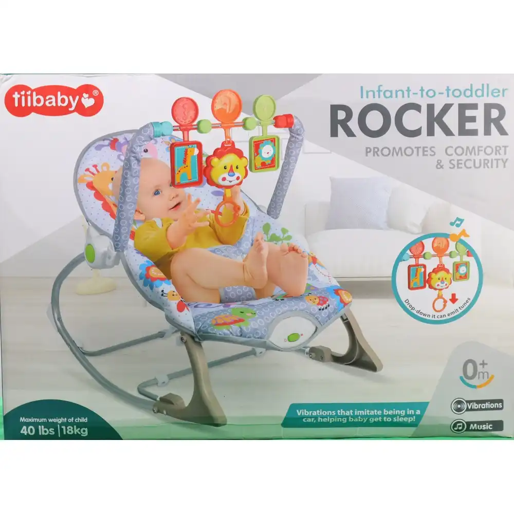 Tiibaby Infant to Toddler Rocker for Kids with Toys - 68157