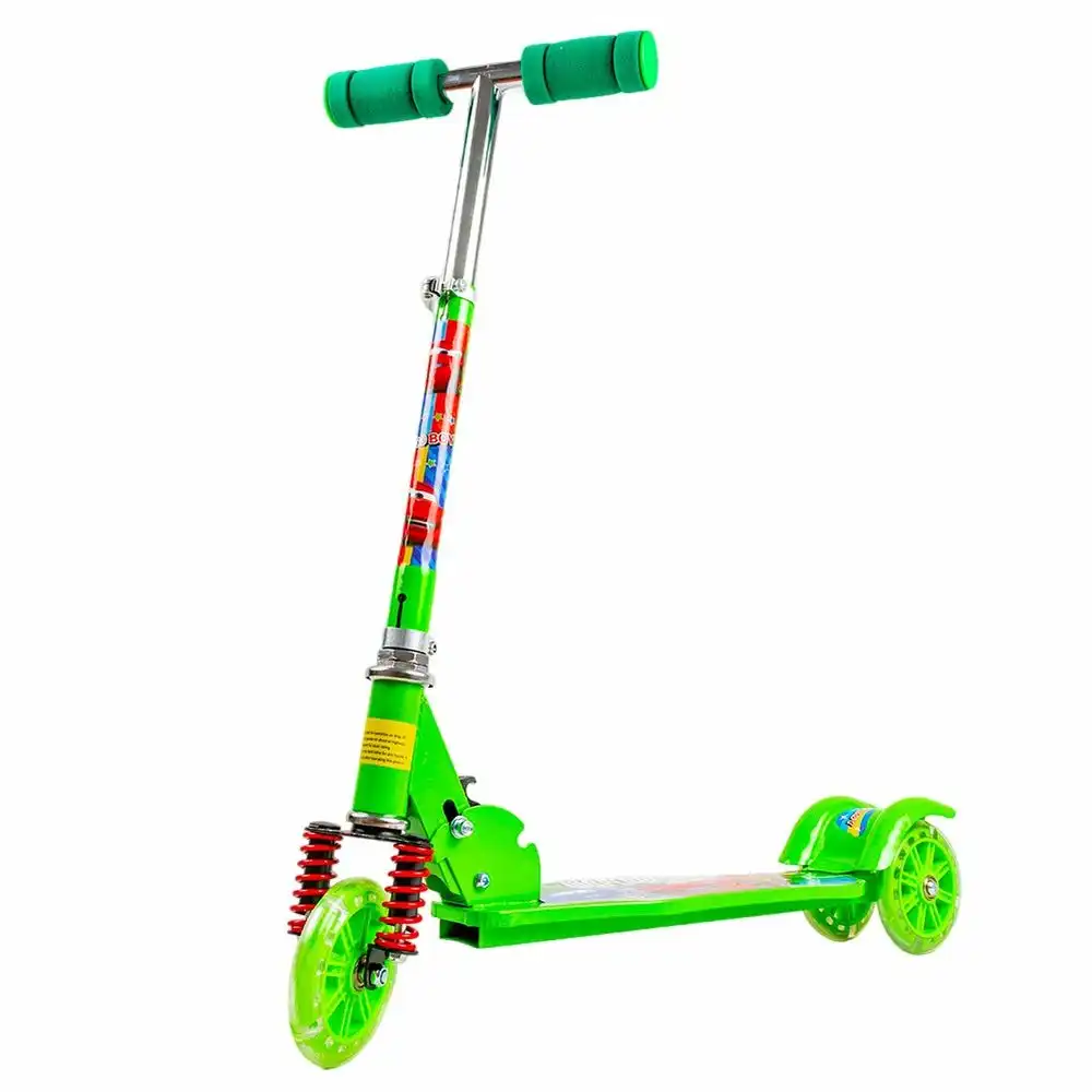 Foldable Metal 3B Wheels Green Scooter - 666