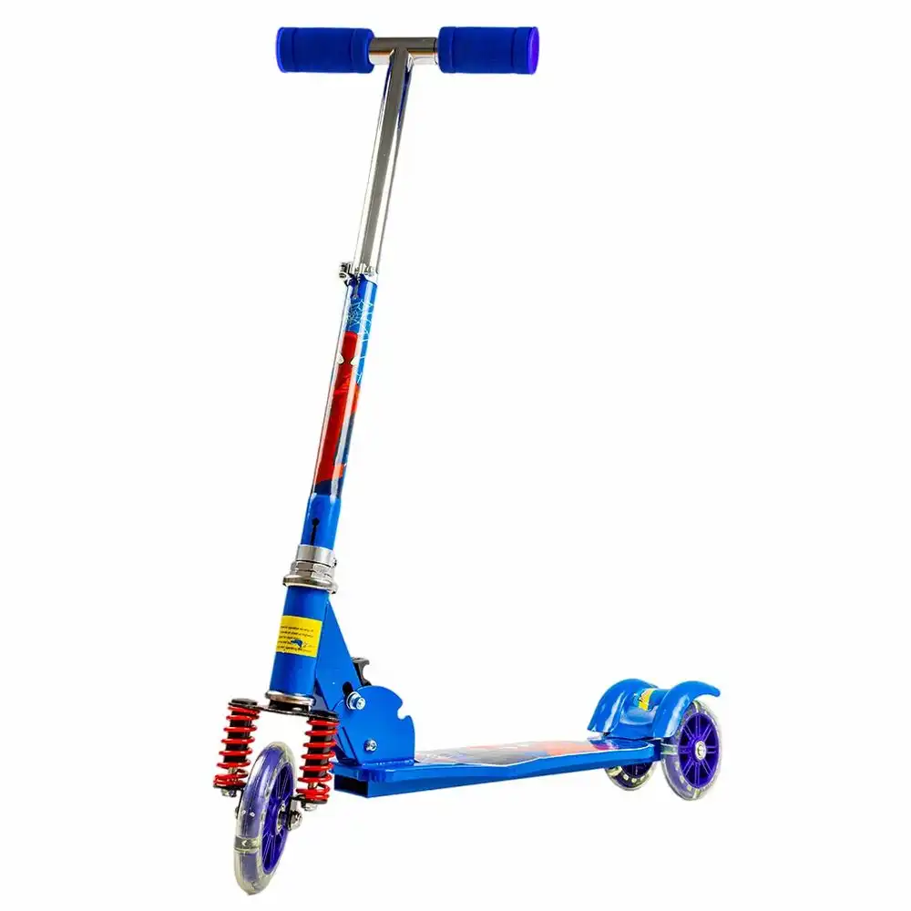Foldable Metal 3B Wheels Blue Scooter - 666