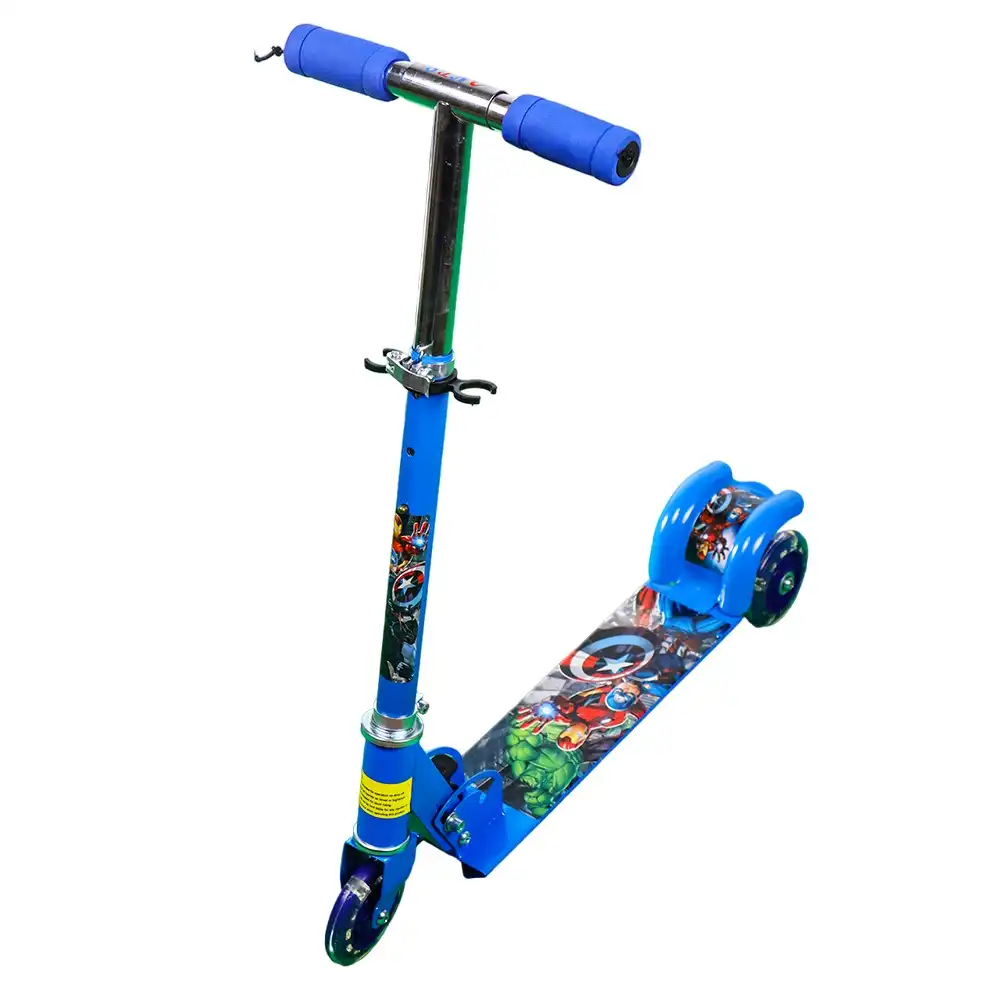 Foldable Metal 3B Wheels Blue Scooter - 509