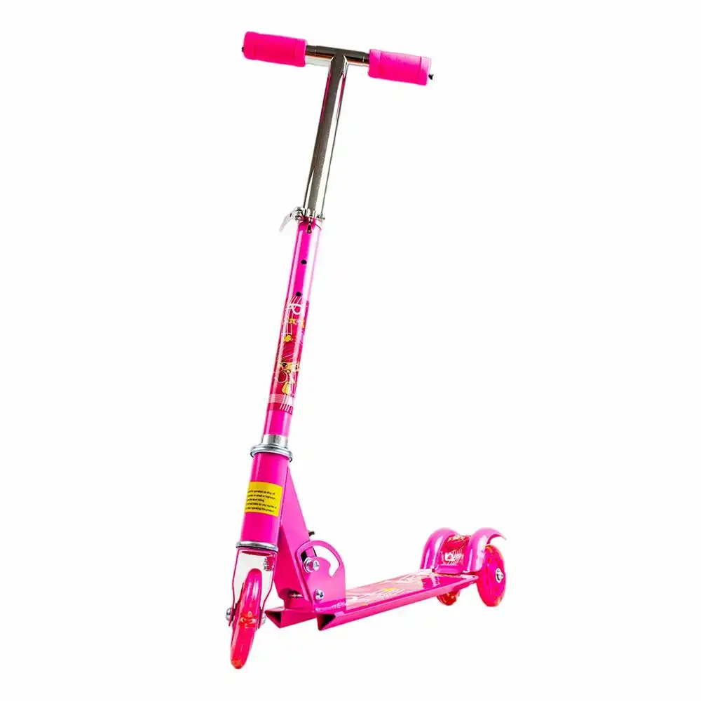 Foldable Metal 3B Wheels Pink Scooter - 509