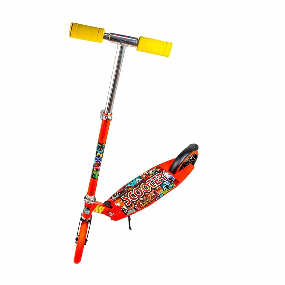 Foldable Aluminum Hand and Metal Body 3B Wheels Orange Scooter - 673