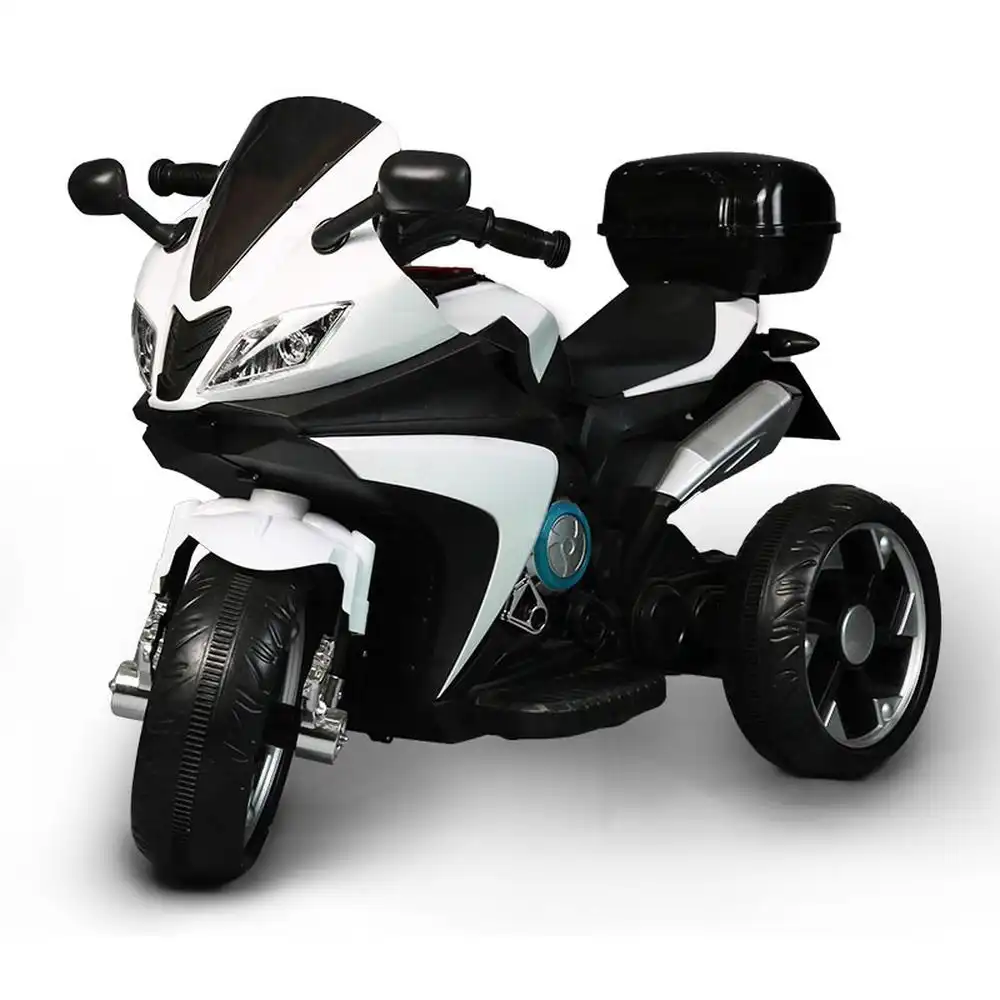 Rubble Ride-on Motorcycle for Kids with 3 Wheels - White - SPP605