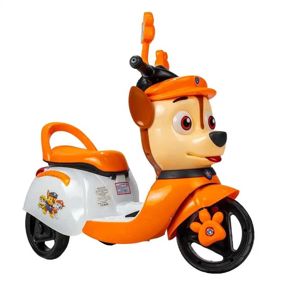 Doggy Paw Patrol Ride-on Motorcycle for Kids - Orange - ZH916