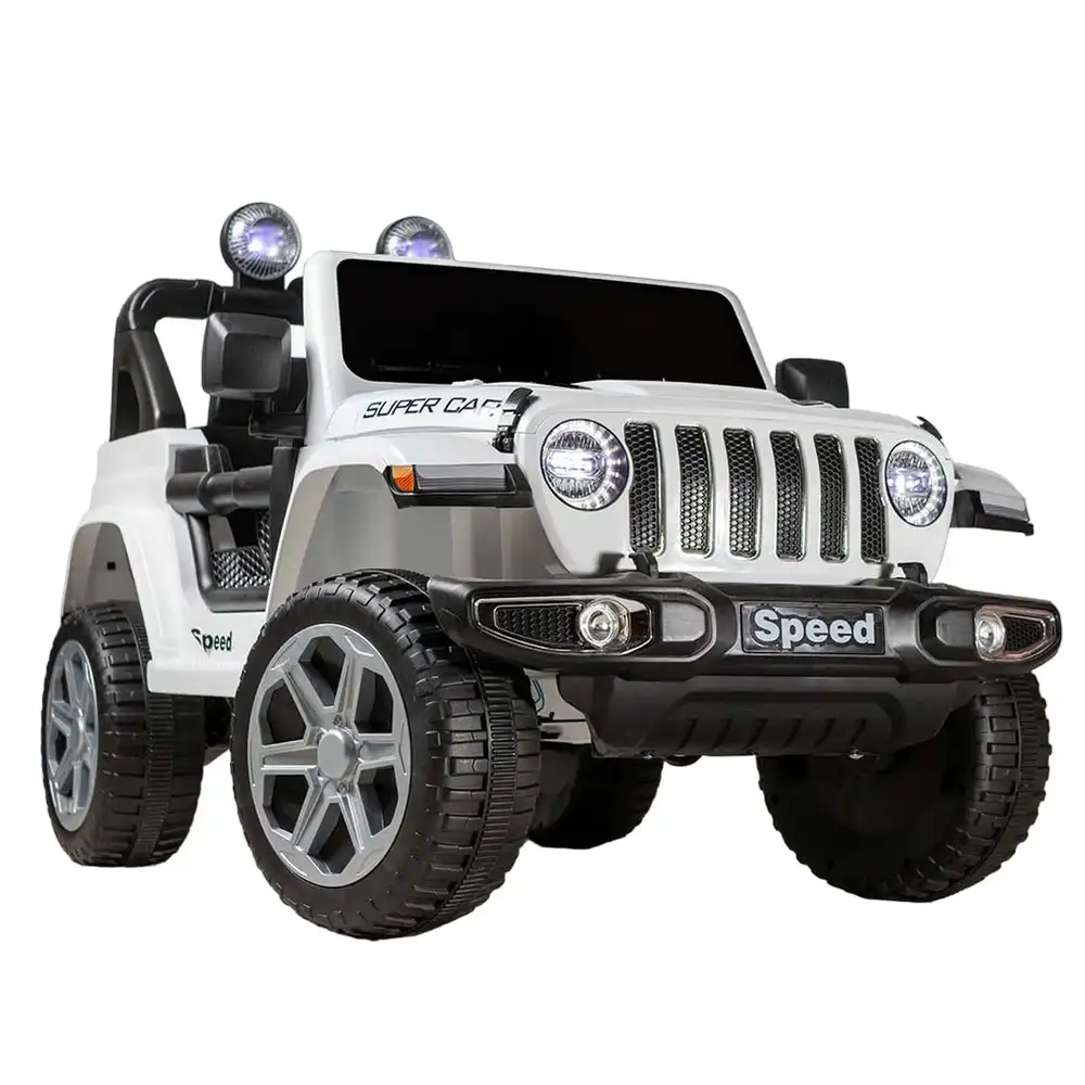 Jeep Ride-on Car for Kids with Remote Control - White - FT938
