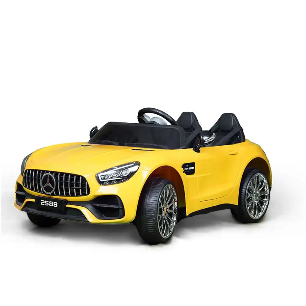 Mercedes Sport Electric Rides on Car for Kids with Remote Control - Yellow - HM2588