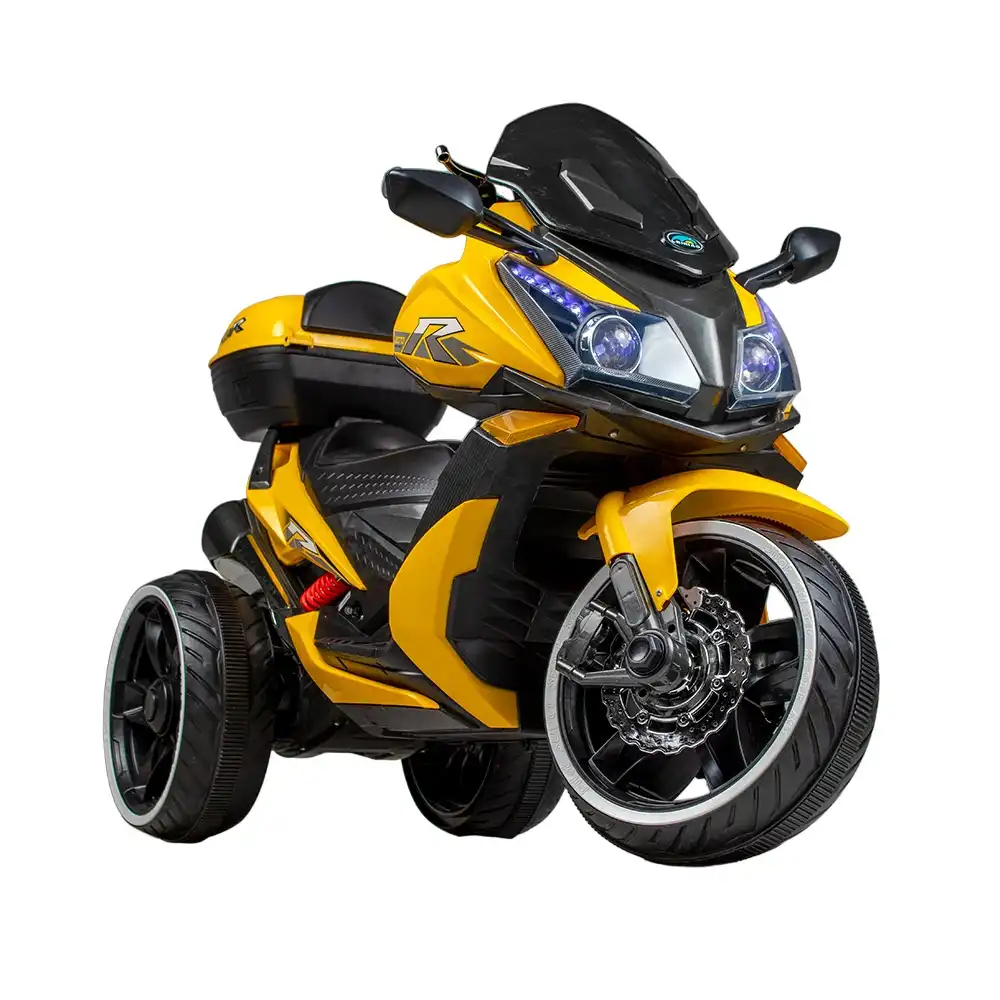 Brewer Ride-on Motorcycle for Kids with 3 Wheels - Yellow - AK550