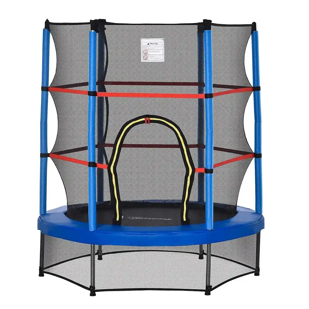 Trampoline For Kids with Safety Net and U Shaped Zipper - Blue - 55S