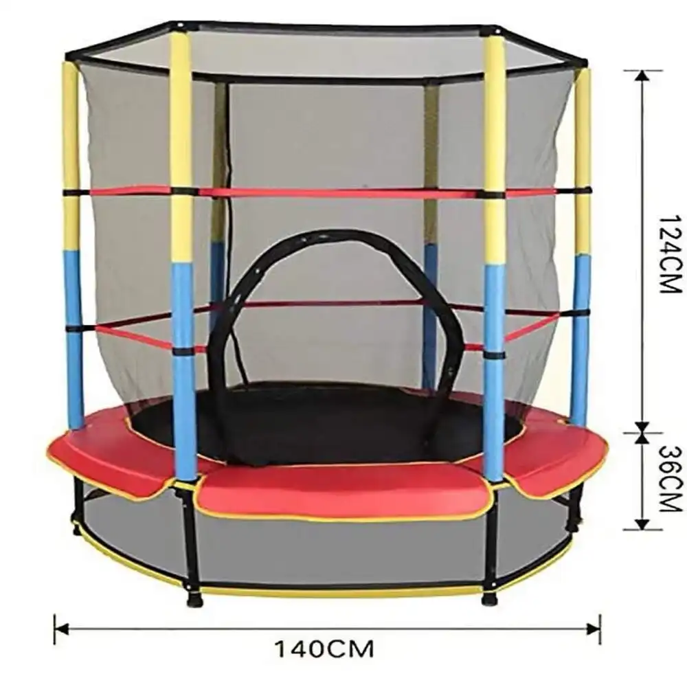 Trampoline For Kids with Safety Net and U Shaped Zipper - Red - 55S
