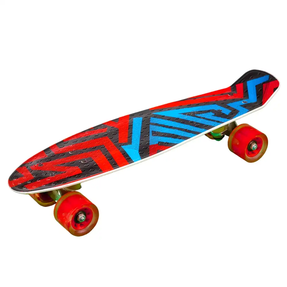 Colorful Mix Red & Blue Patterns Design Skateboard - 214