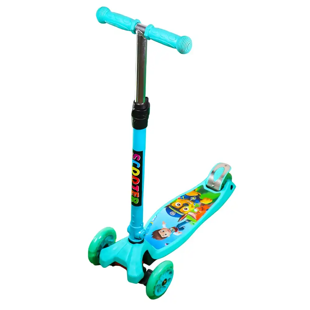 Foldable Light Wheels Baby Blue Scooter - 316