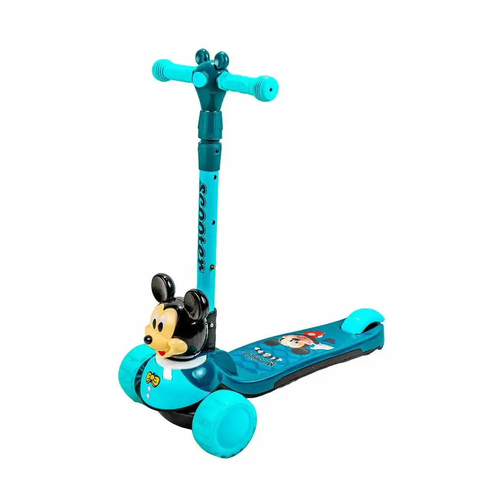 Foldable Light Wheels Cyan Scooter - MQ-01