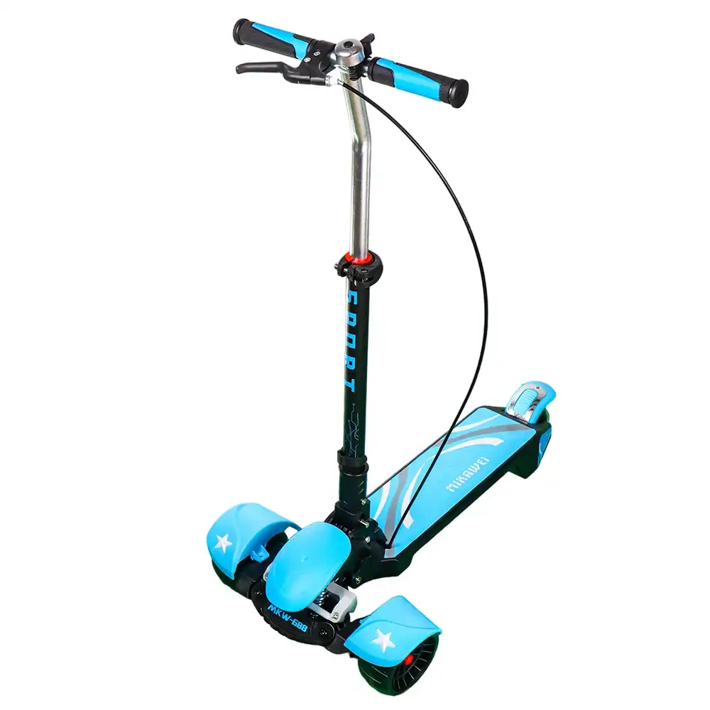Foldable Scooter with Lightning Wheels - Blue - 688