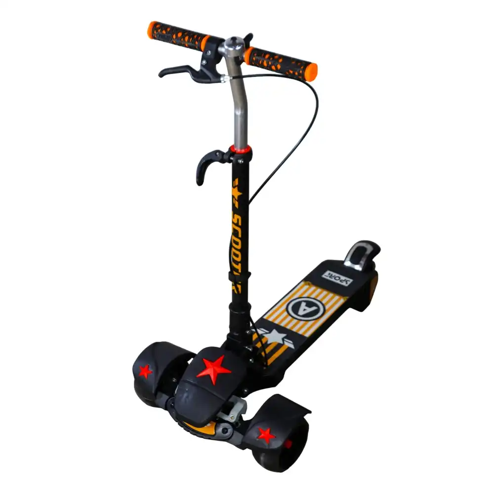 Captain America Foldable Light Wheels Scooter with Shield and Mask - Black - 688-A