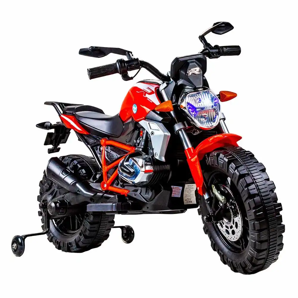 Bessie Electric Ride-On Motorcycle with 2 Training Wheels - Red - XGZ608