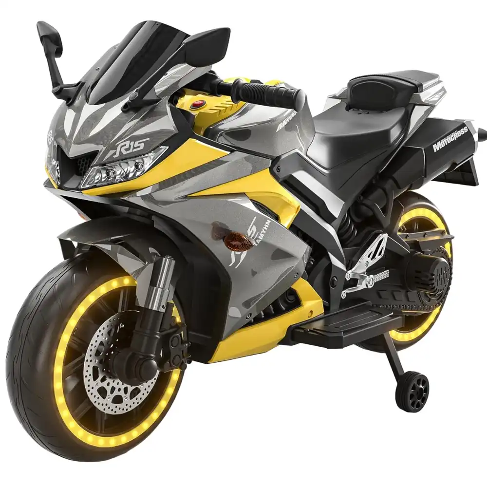 Pearl Electric Rides on Motorcycle for Kids - Grey - R15