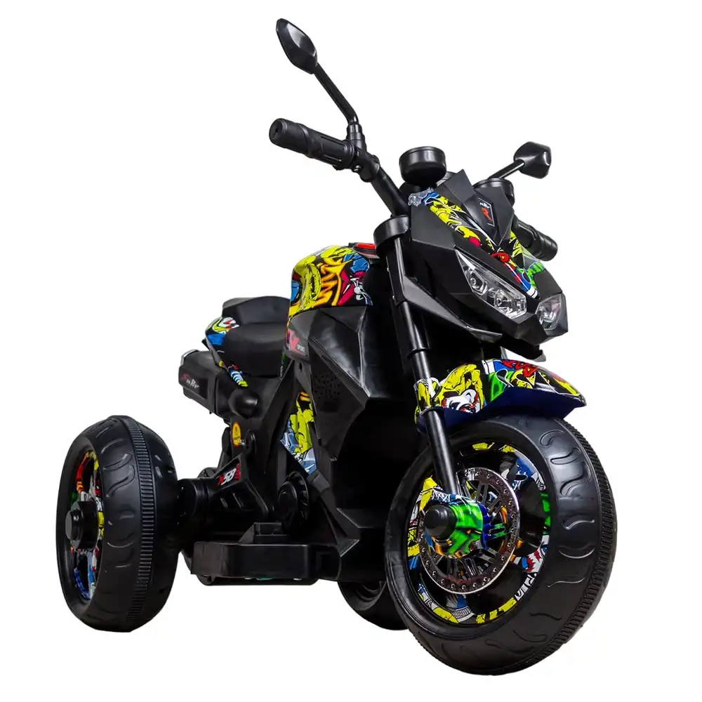 Iris Electric Rides-on Motorcycle for Kids with 3 Wheels - Colorful Joker - XD-6688