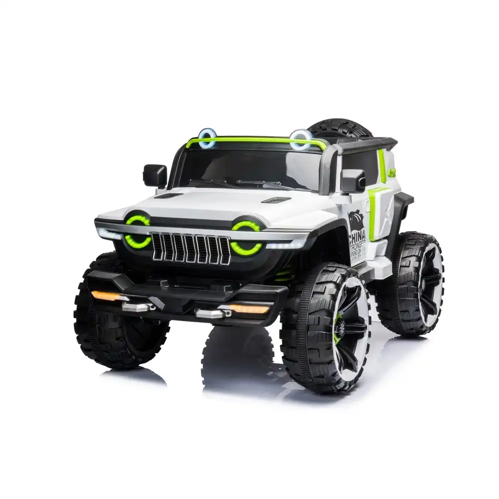 Indestructible Electric Rides-on Car for Kids with Remote Control - White - WN-1166
