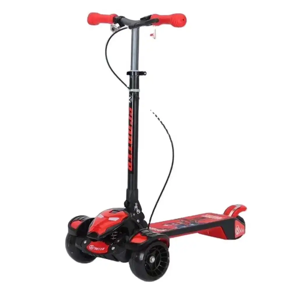 Super Hero Foldable Scooter with 2 Wheels - Black - SK-107