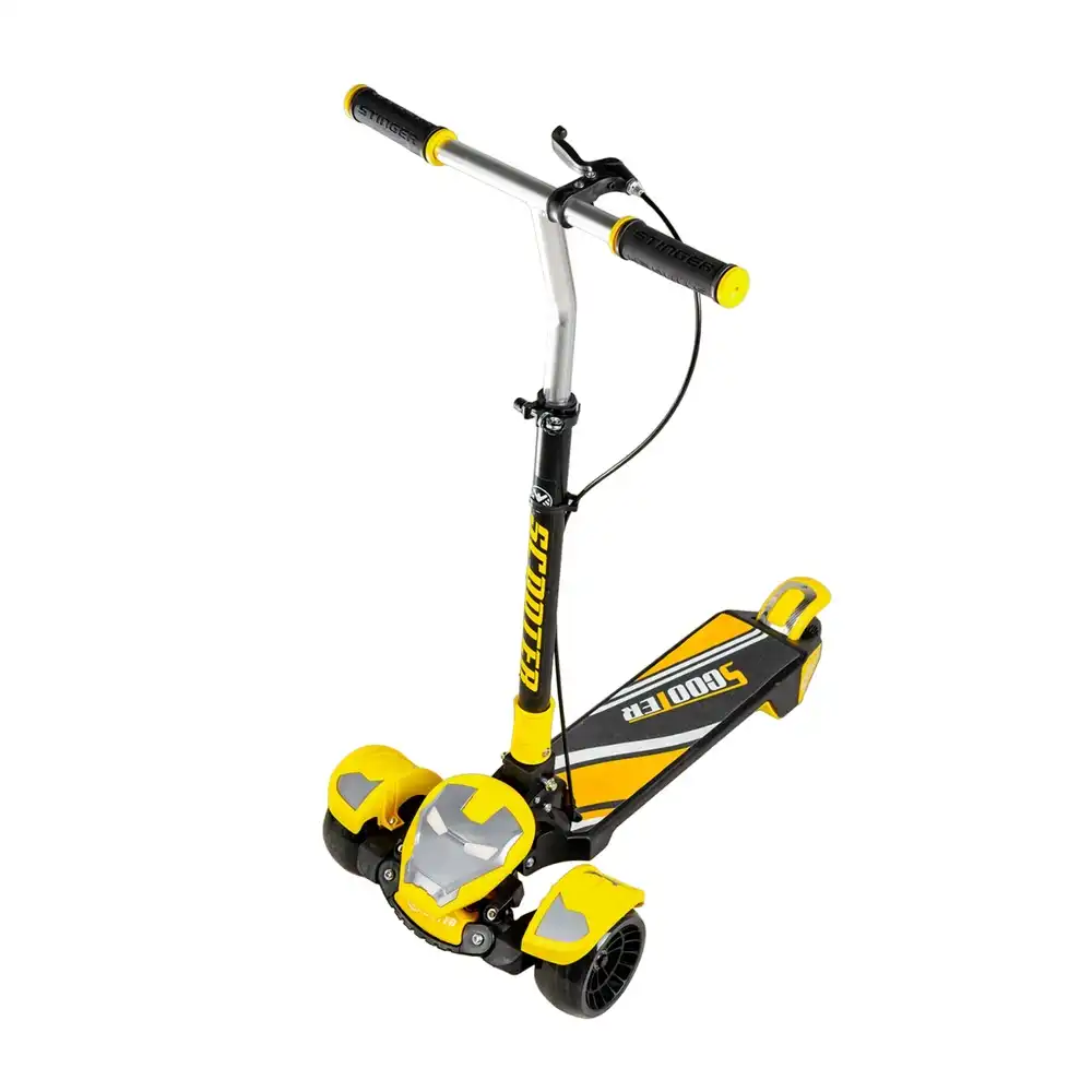 Super Hero Foldable Scooter with 2 Wheels - Yellow - SK-107