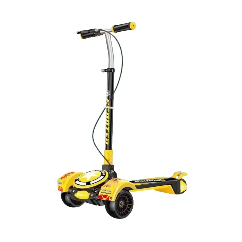 Super Hero Shield Foldable Scooter with 2 Wheels - Yellow - SK-108