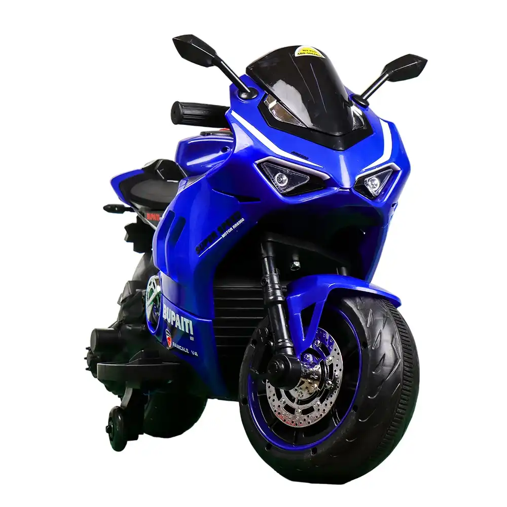 Crimson Engine Electric Rides on Motorcycle for Kids - Blue - BPD-888-2
