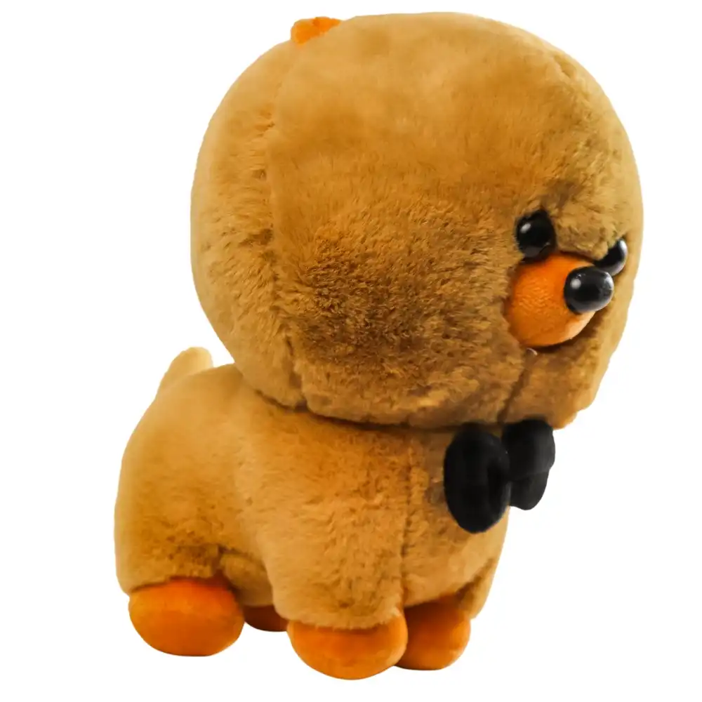 Puppy with Black Bow Tie Soft Plush Game for Kids - Biege - 0851
