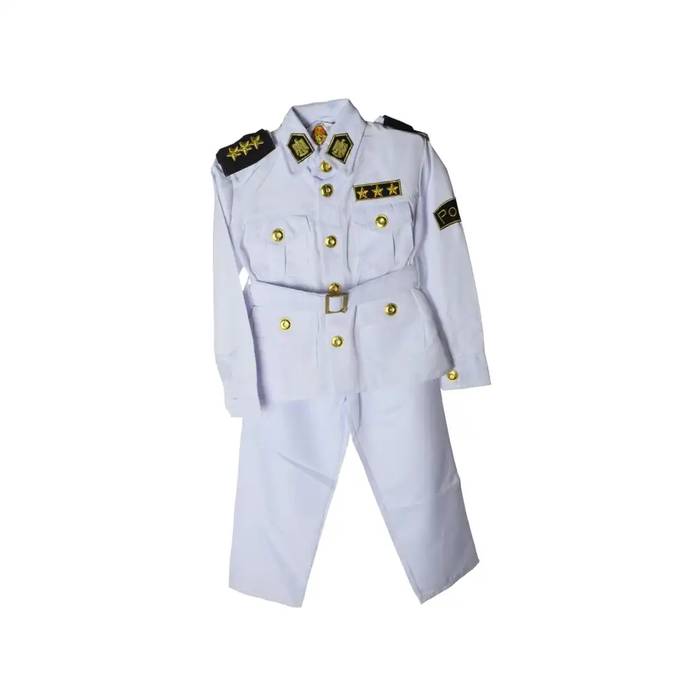 White Police Man Cloths M Size 6-7 Years - M