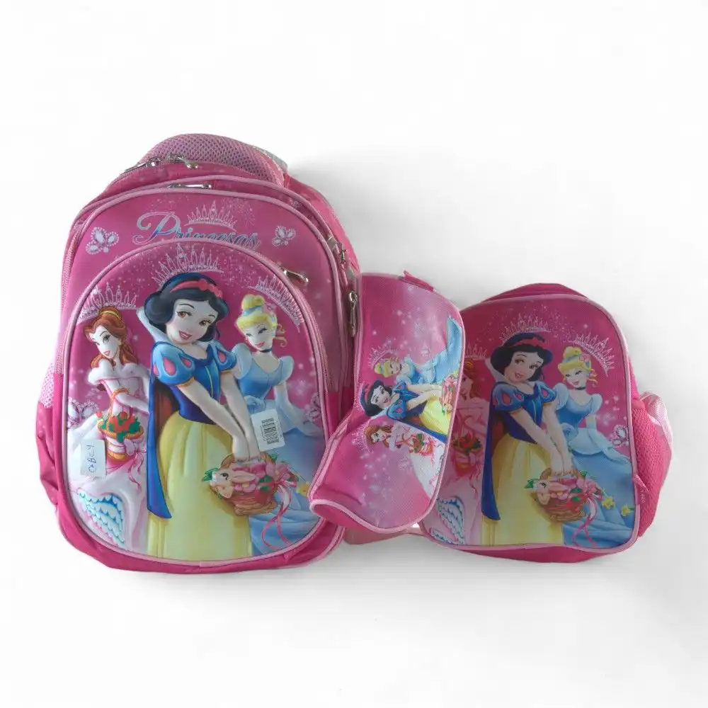 Disney Princess 3D School Backpack with 2 Small Bags - G.B