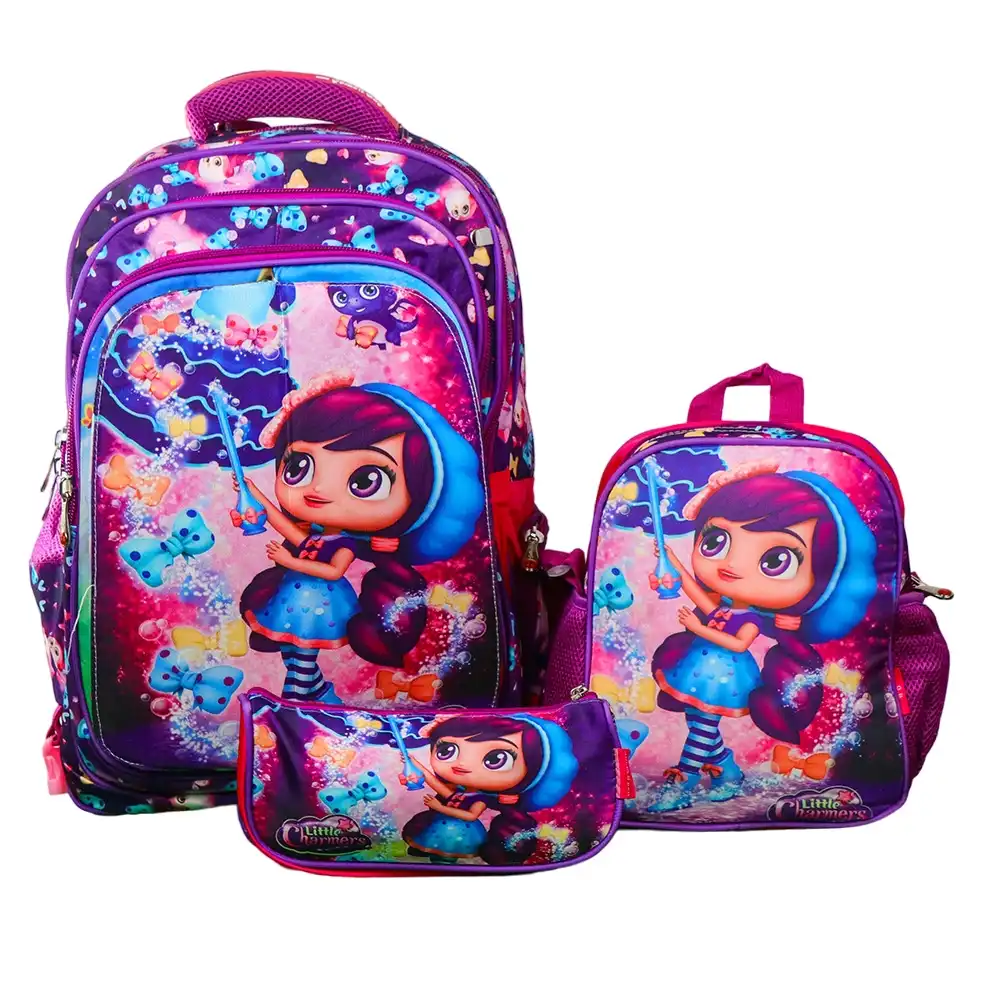 Little Charmers Pink School Backpack with 2 Bags - G.B