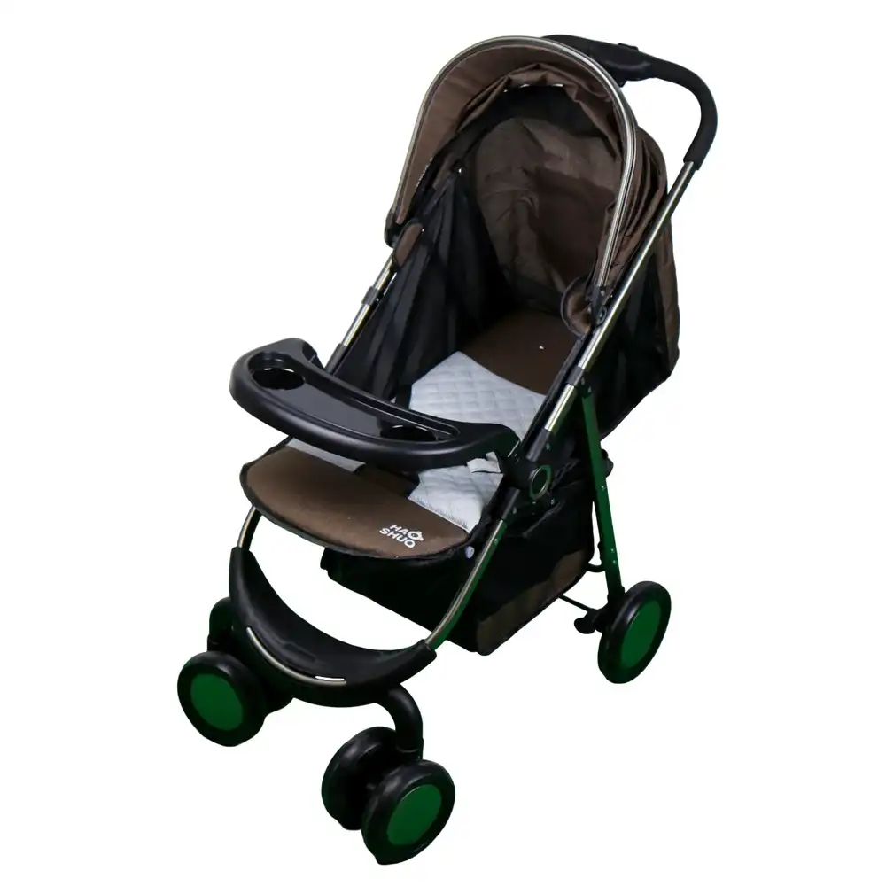 Baby Brown Stroller with Food Holders - T196
