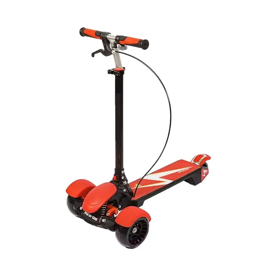 Foldable Scooter with Lightning Wheels - Red - 688