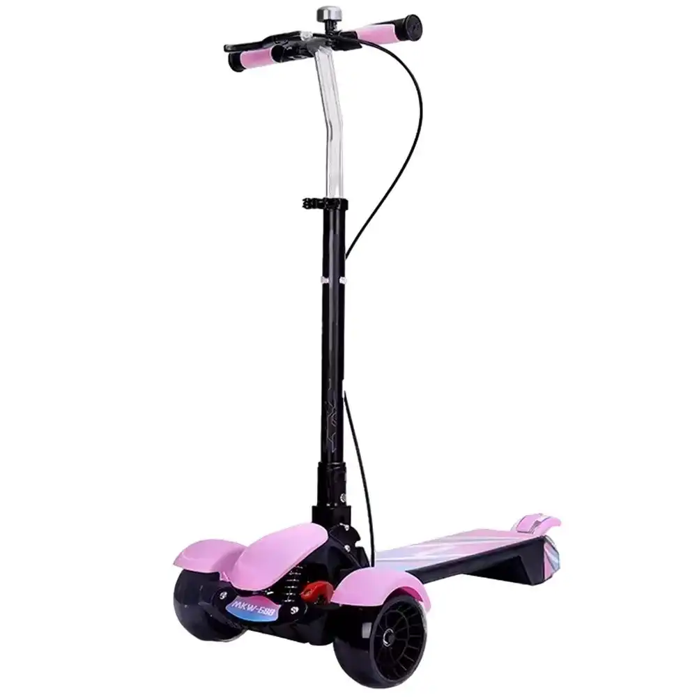 Foldable Scooter with Lightning Wheels - Pink - 688