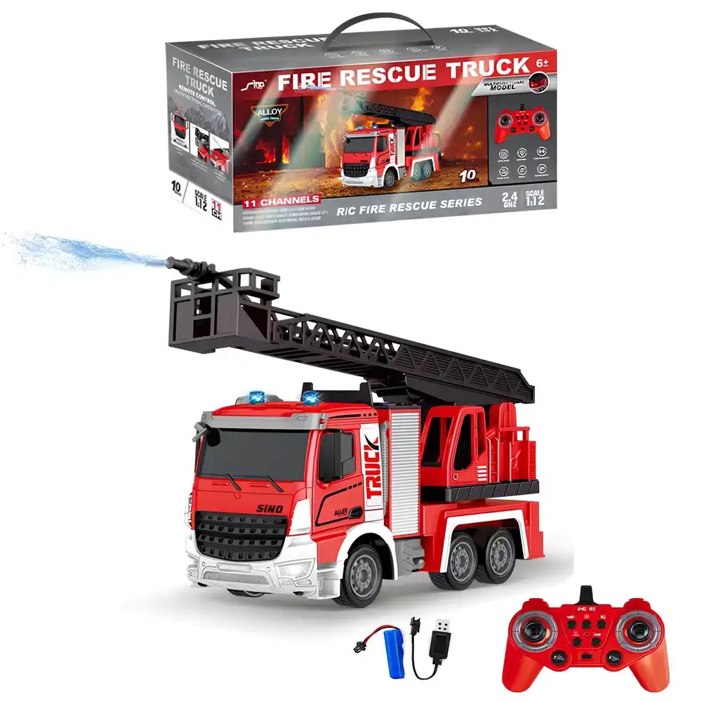 Fire Rescue Ladder Fire Truck 1/12 Simulation with Remote Control - HJ8002-2D