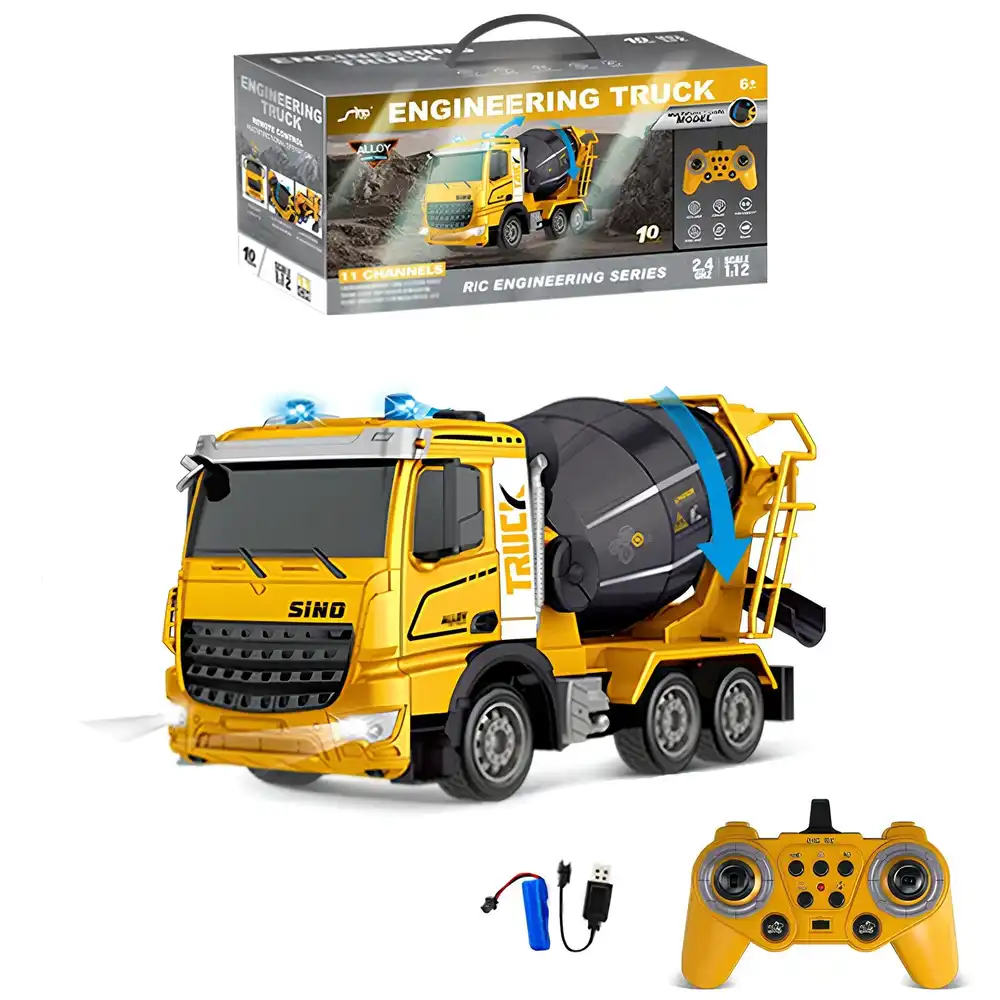 Engineering Cement Mixer Truck 1/12 Simulation with Remote Control - HJ8001-1D