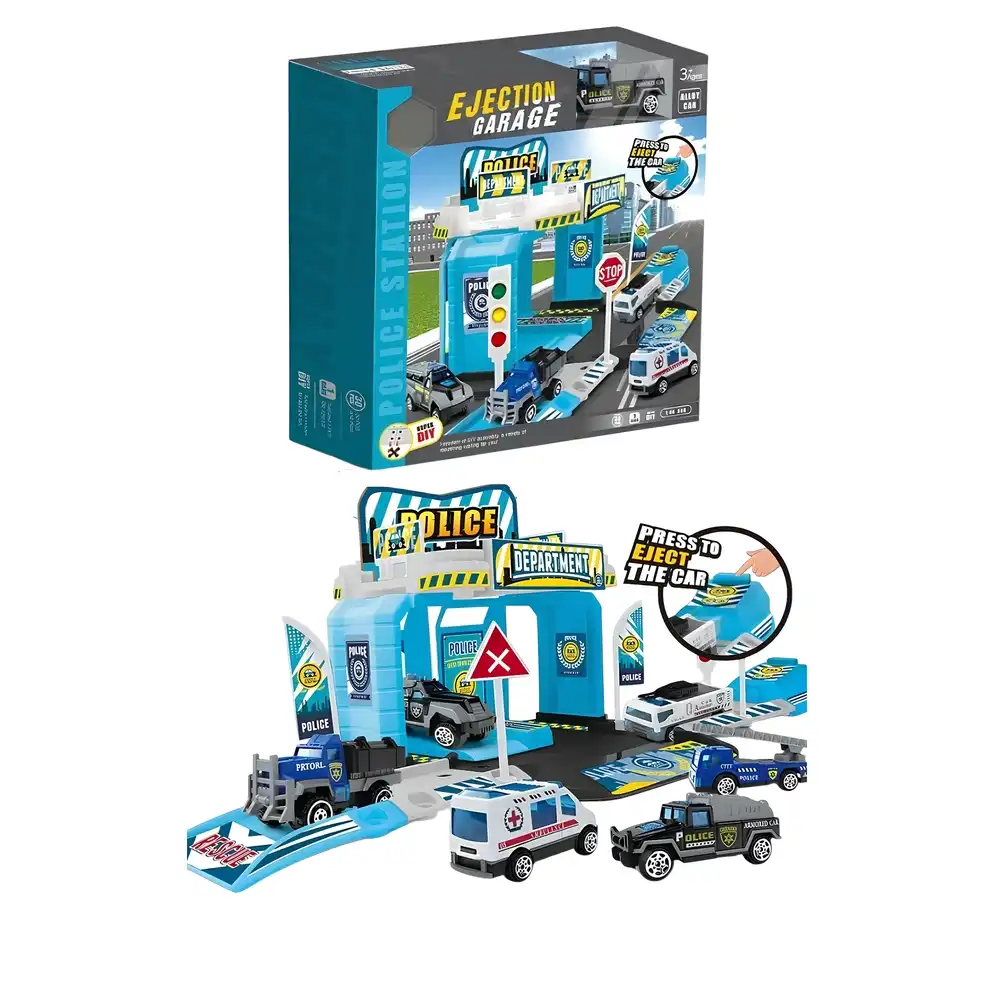 Ejection Police Station 30 Pieces with a Car - MH-097