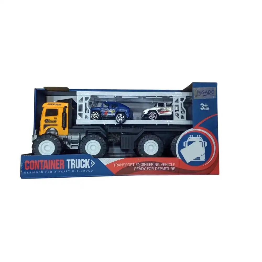Container Superior Truck with 2 Cars - Yellow - 99A6-1D