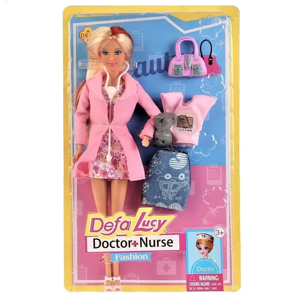 Defa - Lucy Doctor + Nurse Doll with Cat & Cloths - 8403