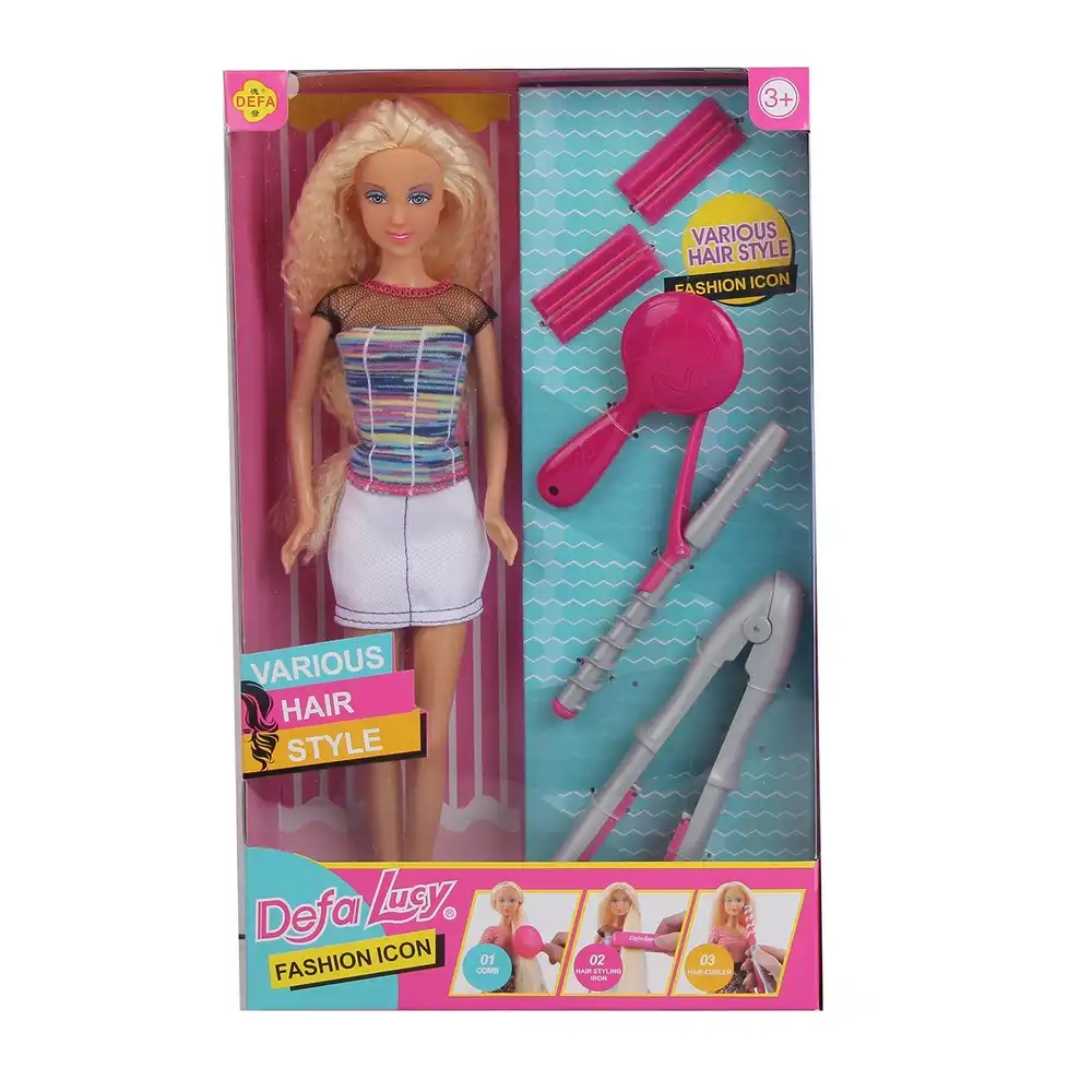 Defa - Lucy Fashion Girl with Colored Bars Shirt with Accessories - 8381