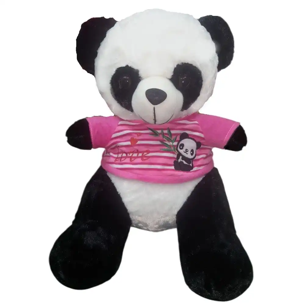 Panda Plush Doll With Pink T-Shirt M Size - M