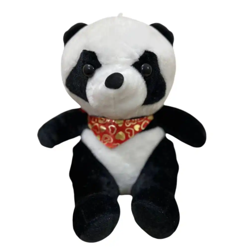 Panda Plush Doll Wearing Red Bandana S Size - S