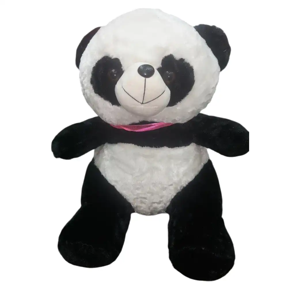 Panda Plush Doll with Pink Tape Large Size - L