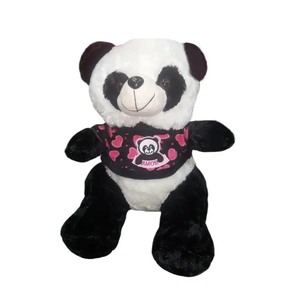 Panda Plush Doll with Heart Shirt Medium Size - M