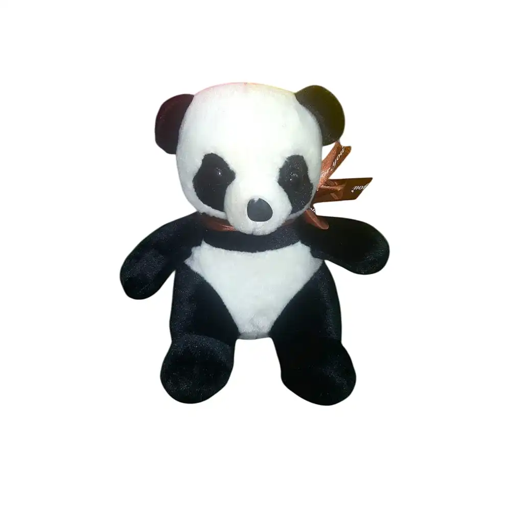 Panda Plush Doll with Brown Bow Small Size - S
