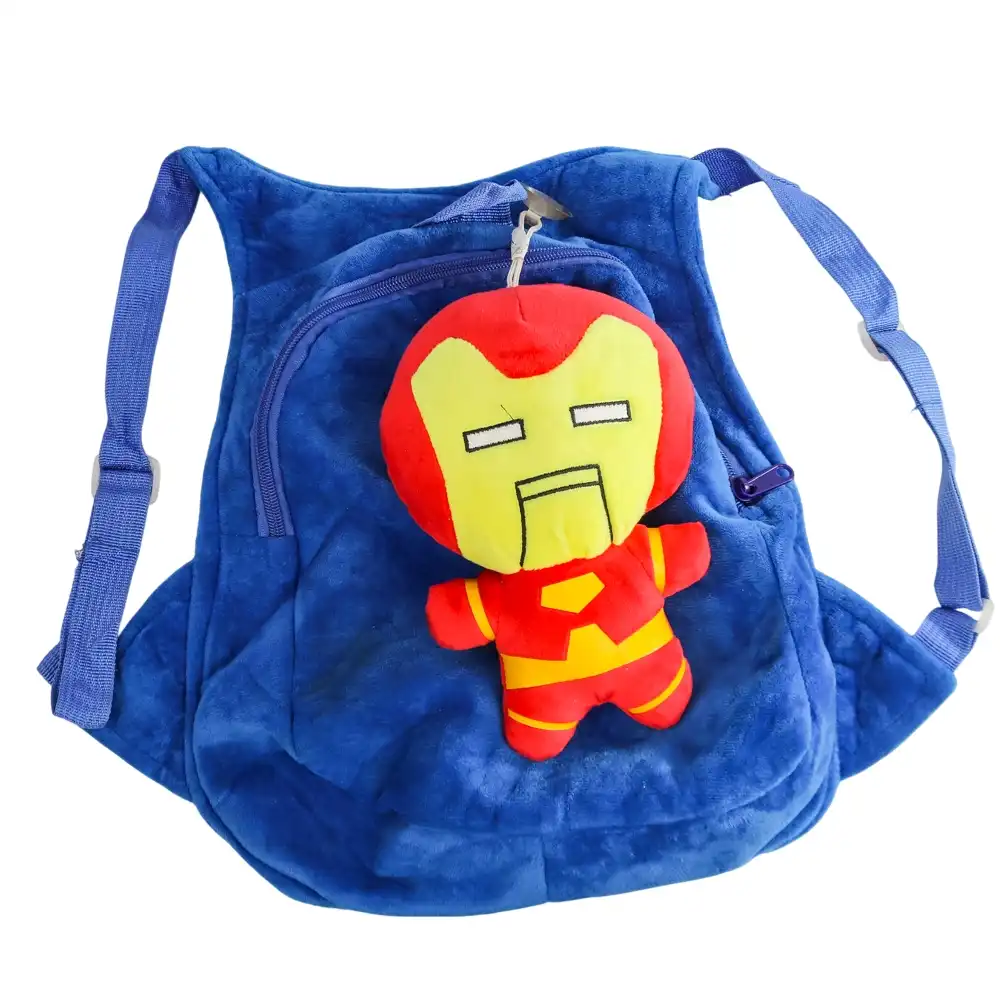 Iron Man Soft Blue Backpack for Kids - 2223