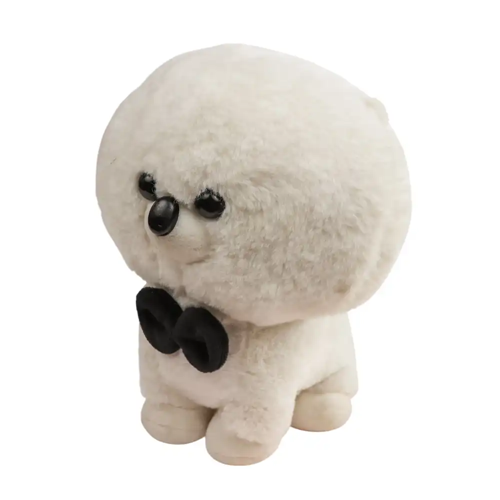Puppy with Black Bow Tie Soft Plush Game for Kids - White - 0851