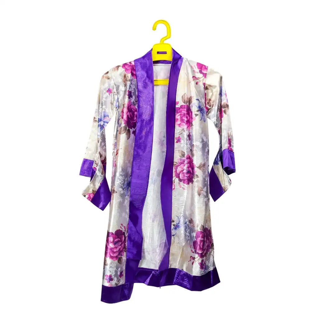 Kimono Japanese Cloths for Girls Small Size - Flowery Purple - S