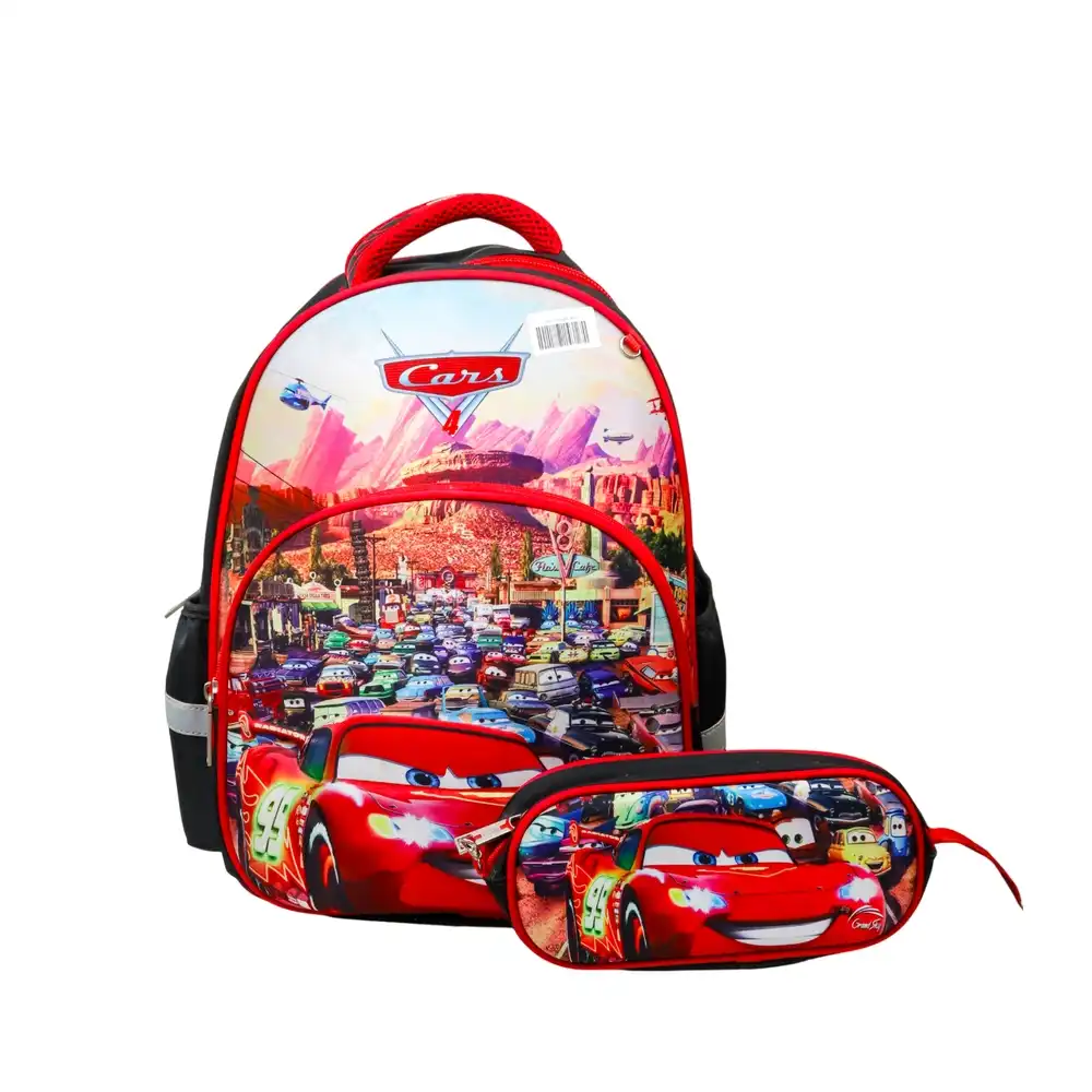 Cars 4 School Backpack for Kids with Small Bag - 2705