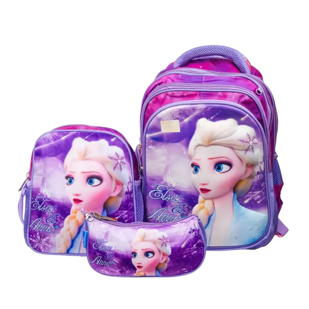 Frozen Elsa School Backpack for Kids with 2 Small Bags - 2719